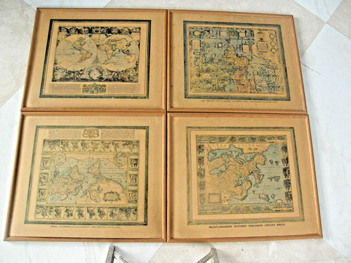 Set framed world maps - framed,