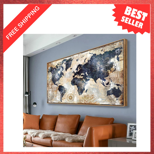 Wall art map canvas print - wall, 20