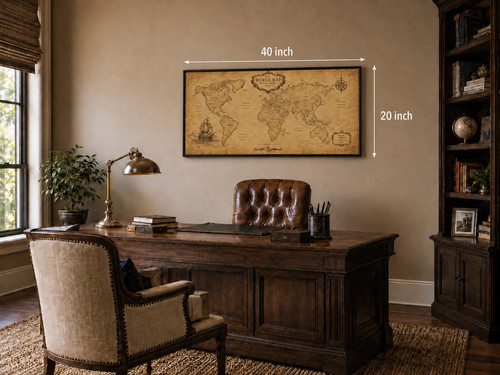 Wallvibe vintage world - world, map