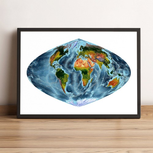 World map craster projection - world,