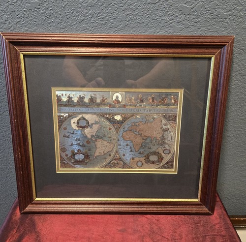 Vintage framed gold foil blaeu - vintage,