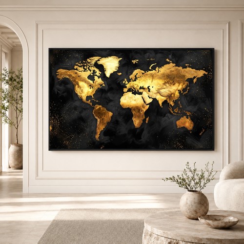 Luxury gold black world - luxury, map